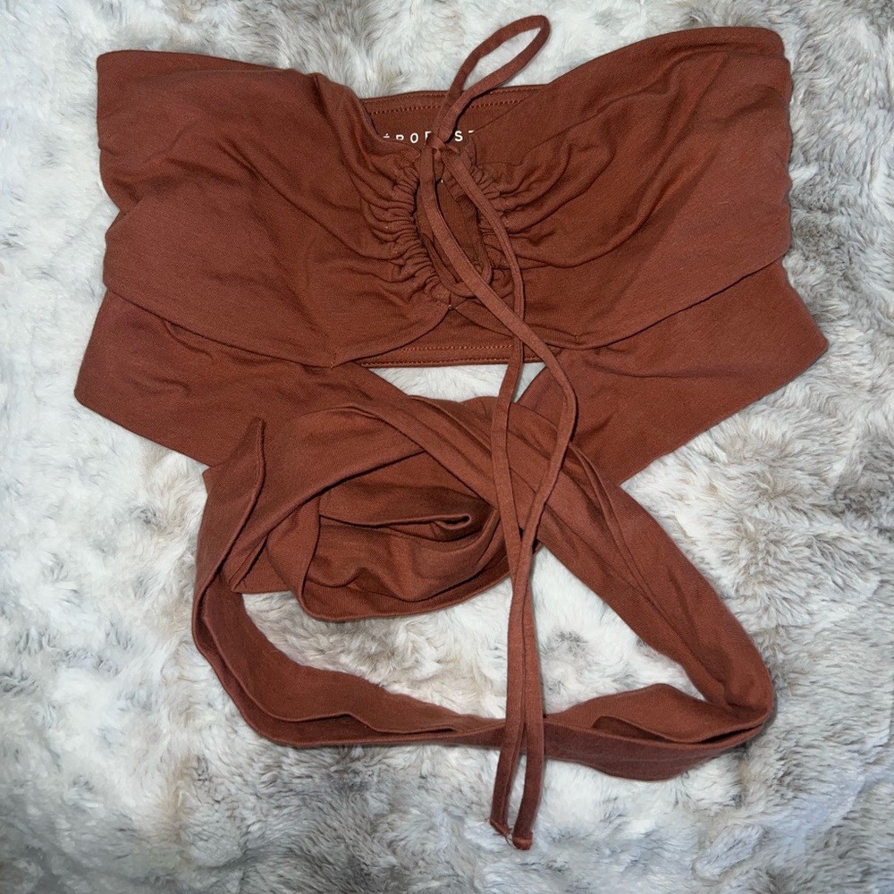 Aeropostale wrap tube top, size small, orange/brownish terracotta color
